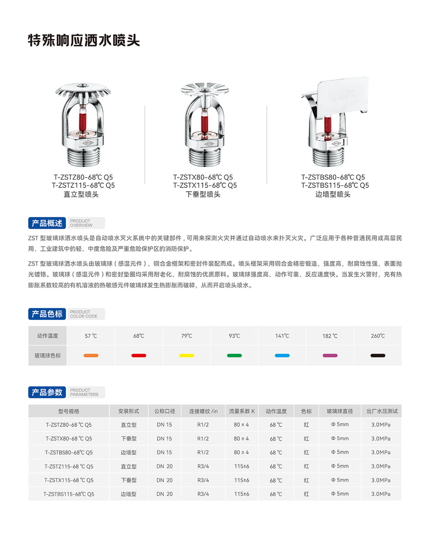 邊墻型噴頭