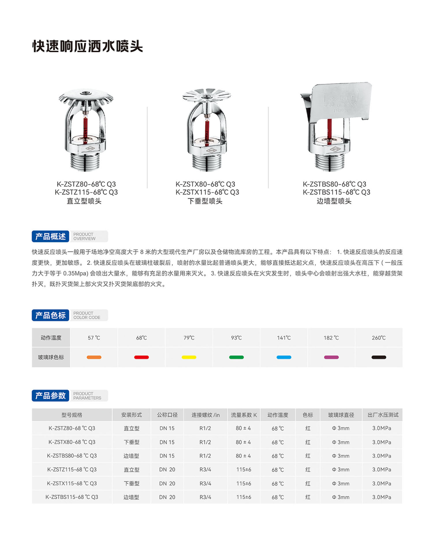 直立型噴頭